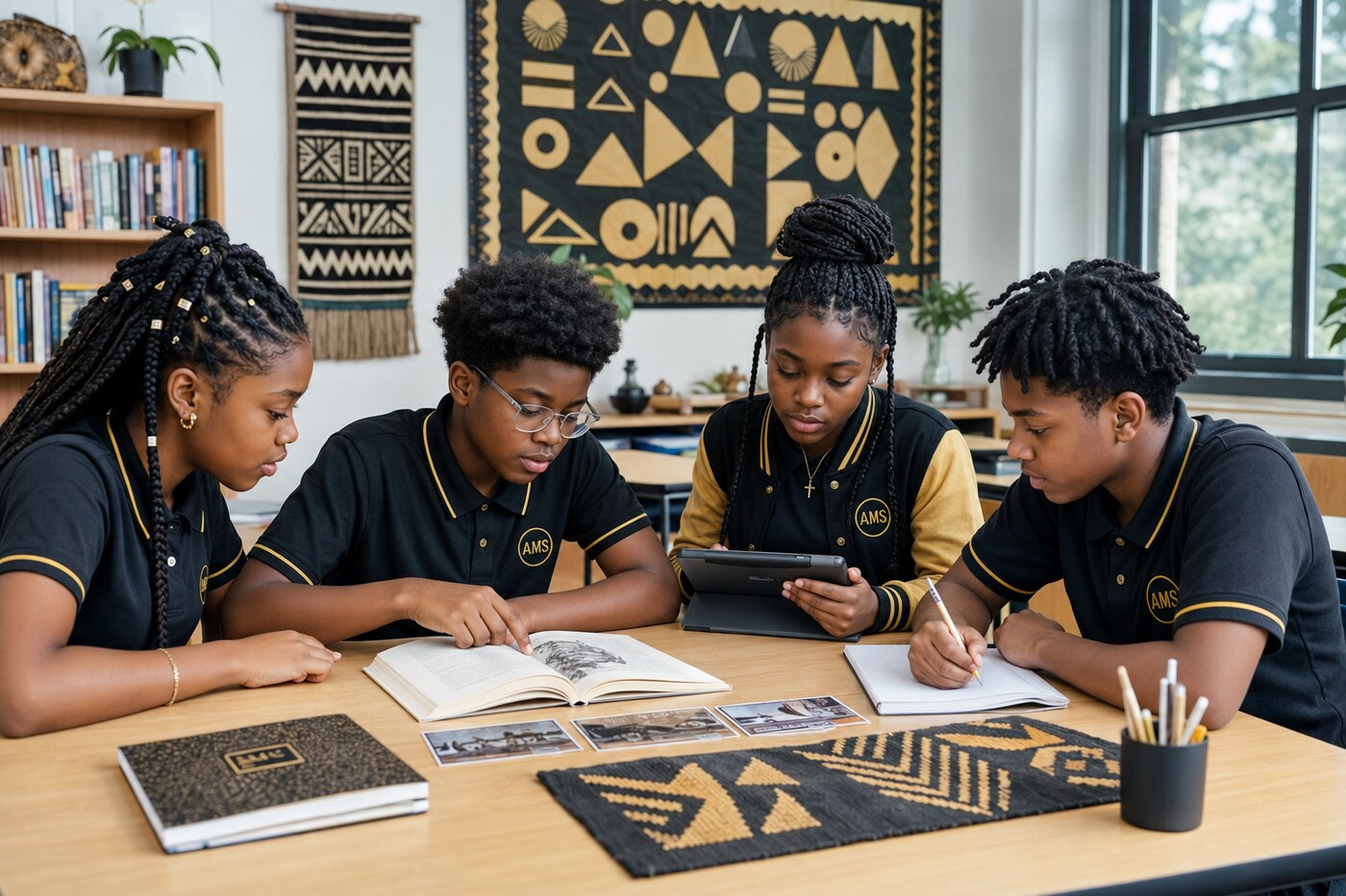 AI concept visualization of fictional students in an accessible ELA workshop